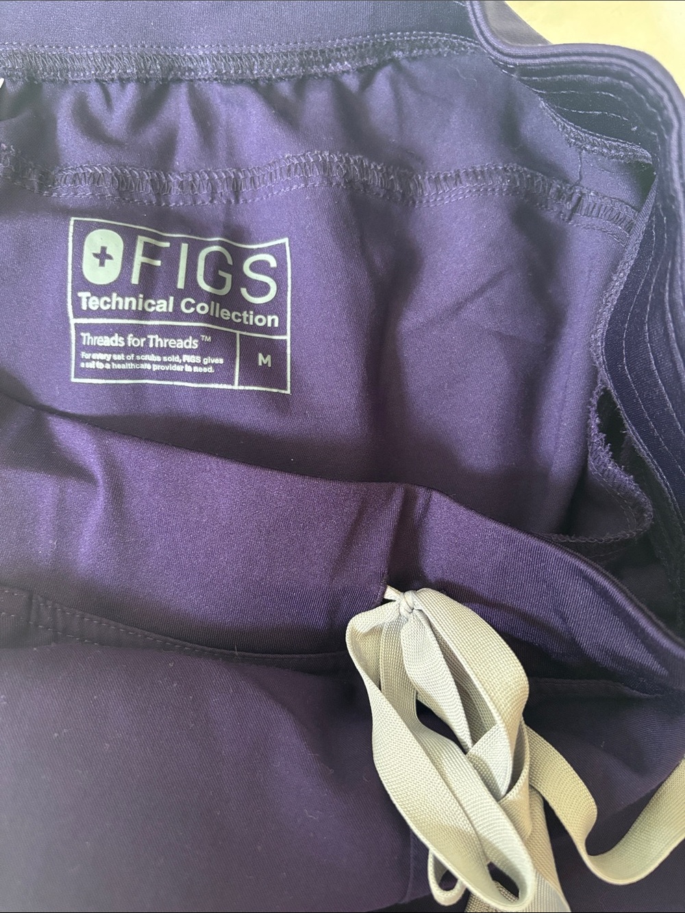 Figs Women’s Deep Purple Jame Casma V-Neck Scrub Top and Kade Pants Set - Picture 5 of 6